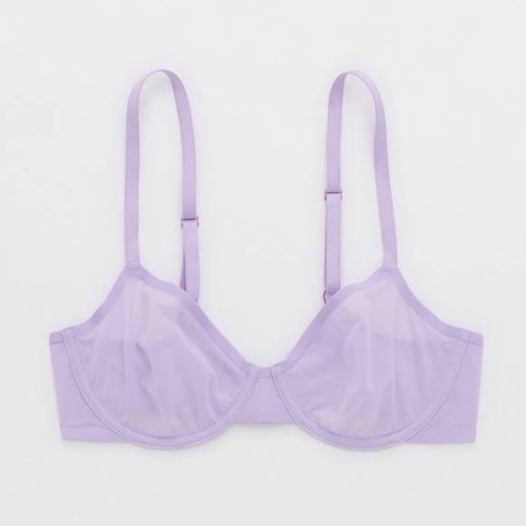 NWT Aerie SMOOTHEZ Mesh Unlined Bra In Lilac - Picture 1 of 2